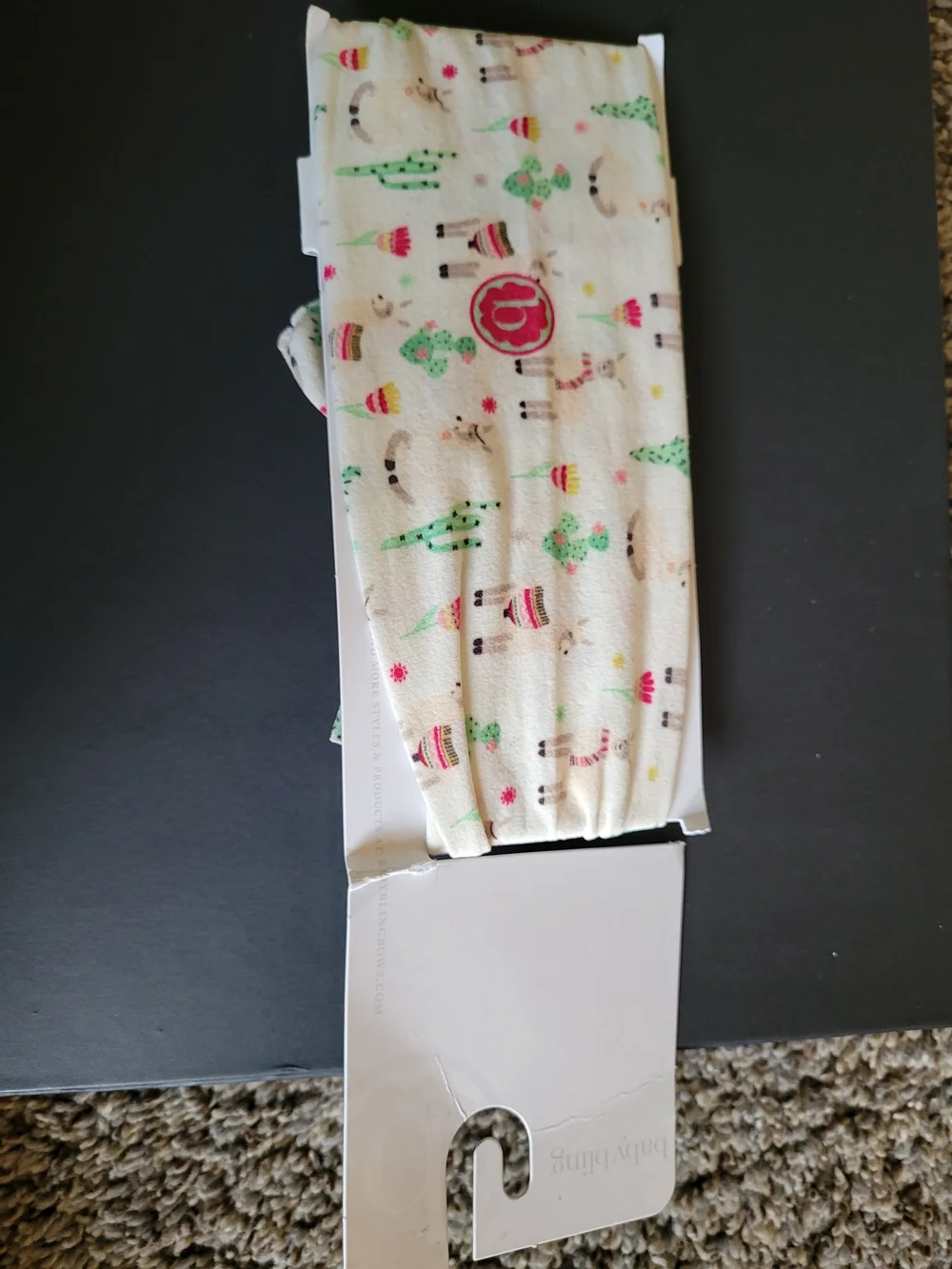 Baby Bling Cream Knot Headwrap with Holiday Motif